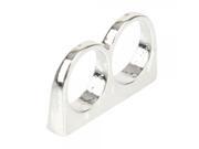 Punk Style Fashionable Alloy Double Finger Ring Free Size Silver