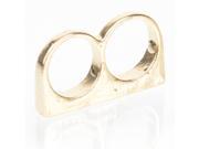 Punk Style Fashionable Alloy Double Finger Ring Free Size Golden