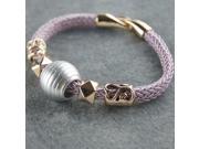 Beautiful Square Metal Rope Knotting Bracelet Light Purple