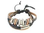 Personalized Beads Multi layer Braided Alloy and PU Leather Female Women s Bracelet