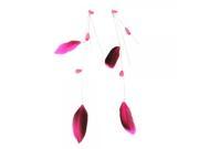Elegant Rose Red Feather Style Chain Earrings