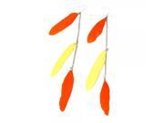 Decent Orange Yellow Chicken Feather Style Dangle Earrings
