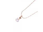 Rose Golden Chain Lightning with Rhinestone Pendant Necklace