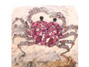 Sinewy Rose Rhinestone Crab Pin Brooch