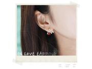 Sweet Love Red Rhinestone Stud Earrings