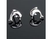 2pcs Cute Dolphin shaped 925 Sterling Silver Women’s Stud Earrings Silver