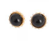 Stylish Black Round Style Stud Earrings