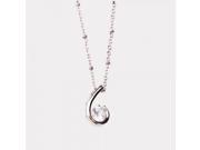 Charming Silver Plated Irregular Water Drop Shape Zircon Pendant Necklace White