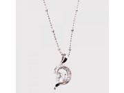Charming Silver Plated Half A Heart Shape Zircon Pendant Necklace White