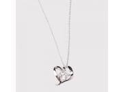 Chraming Silver Plated Heart Zircon Pendant Necklace White Love