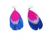 Fashion Feather Earrings Pink White Blue
