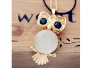 Korean Style Cute Owl shaped Long Pendant Sweater Necklace Golden