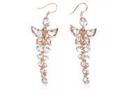 18K Gold Plated Butterfly shaped with Rhinestone Earrings Golden
