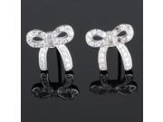 2pcs Delicate Bowknot shaped 925 Sterling Silver Stud Earrings Silver