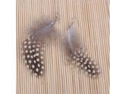 Elegant White Spots Feather Dangle Earrings
