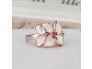 Tin Alloy Rosegold plated Rhinestone Decorated Butterfly Shape Ring Rose Gold