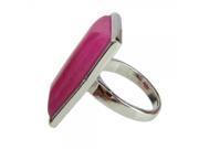 Charming Red Rectangle Stone Ring Diameter 20.62MM