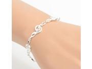 HY H 1417 Exquisite Multiple Musical Note Shape Bracelet Silver