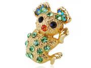 Adorable Mini Koala Shape Alloy Rhinestones Brooch Green