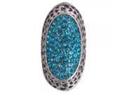 Vintage Fancy Blue Diamond Gaped Style Finger Ring Diameter 17mm
