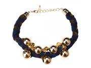 Fashionable Alloy Necklace with Seven Round Hollowed Balls Design Golden