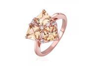 Women s R560 8 18K Luxury Triangle Style Rhinestones Studded Ring 8 Rose Golden