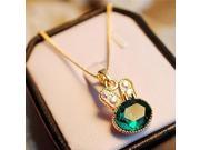 Exquisite Bunny Gem with Sparkling Rhinestone Pendant Necklace Golden