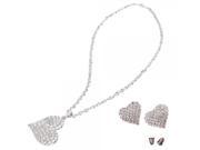 Fashion Heart shape Crystal Necklace and Earring Set