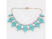 New Style Alloy Crystal Resin Fish Pattern Short Necklace Light Blue