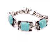 Women Three Square Turquoise Alloy Bracelet