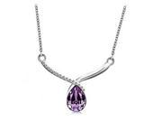 Stylish Water Drop Pendant Alloy Female Necklace Purple