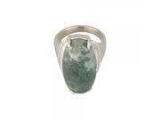 Charming Green Natural Stone Ring Ring Size 6.25 Fashion Ring Diameter