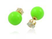 Stylish All match Exquisite Diamante Bead Stud Earrings Light Green Two Wearing Ways