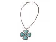 Attractive Flower Turquoise Pendant Necklace