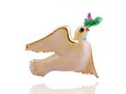 Exquisite Cute Peace Dove Shape Alloy Rhinestones Brooch Yellow