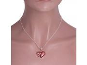Alloy Necklace with Zebra Heart Shape Red