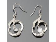 Fashion Stylish Crescent Moons Style 625 Silver Earrings with Rhinestone for Women Silver White