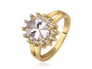 Women s Sun Shape Rhinestones Design Environmental Copper Ring 8 Golden