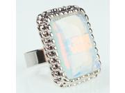 Simple Transparent Rectangle Crystal Ring Size 7.25 Diameter