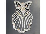 Fashionable Bowknot shaped Colorful Rhinestone Brooch Silver