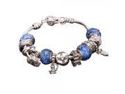 Charming Bracelet Chain Silver with Blue Beads