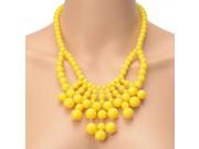 Beautiful Bohemian Style Round Bead Necklace Sweater Chain Yellow