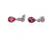Exquisite Droplet Crystal Stud Earrings E110 Pink