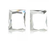 Stylish Square Glass Stud Earrings Transparent