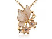 Tin Alloy Gold plated Bee Shape Pendant Embedded with Rhinestone Woman Necklace Golden