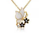 Tin Alloy Gold plated Bee Shape Pendant Embedded with Rhinestone Woman Necklace Golden