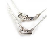 Personalized Love Letter and Heart Couple Necklace