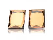 Glass Stylish Square Earrings Brown