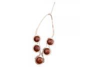 Fashion Five Acrylic Bead Pendant Necklace 13.38 Gift Brown