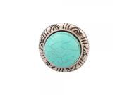 Charming Round Turquoise Adjustable Ring Diameter 17.94mm Min